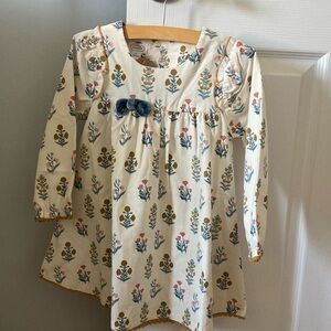 Mud pie floral corduroy dress